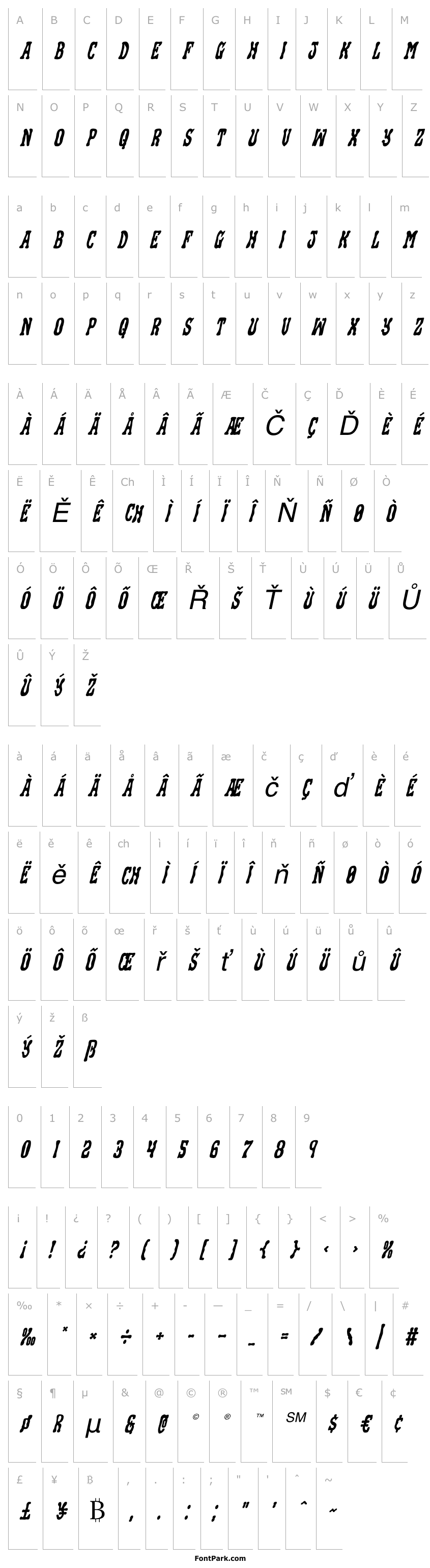 Overview Black Gunk Staggered Italic