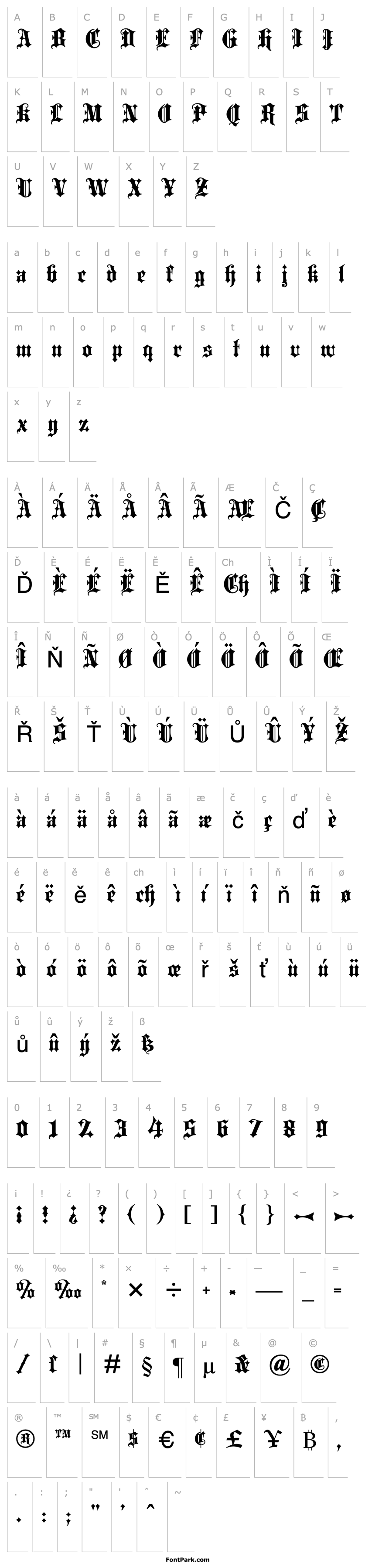 Overview Blackletter ExtraBold