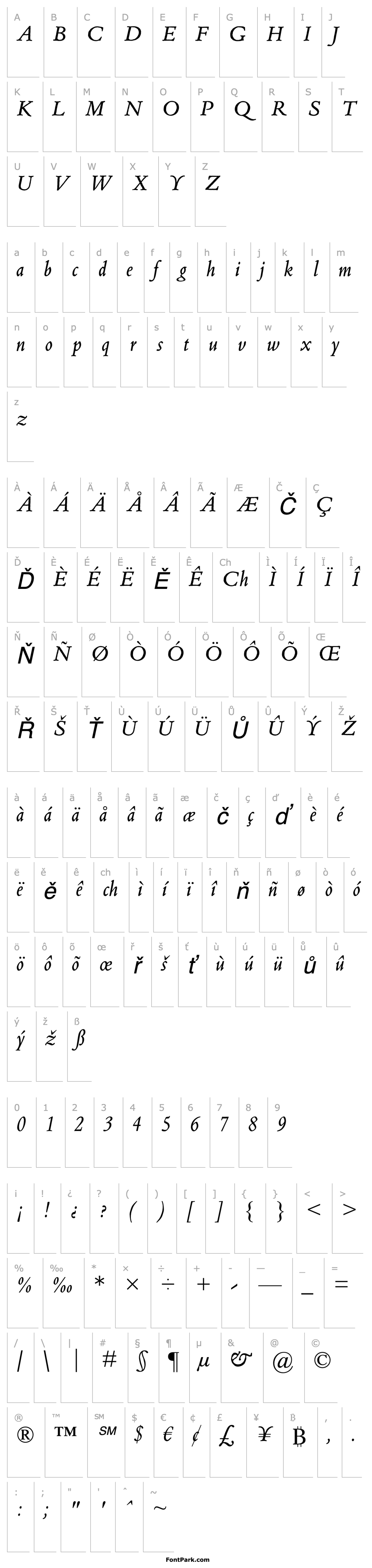 Overview BladoMTStd-Italic