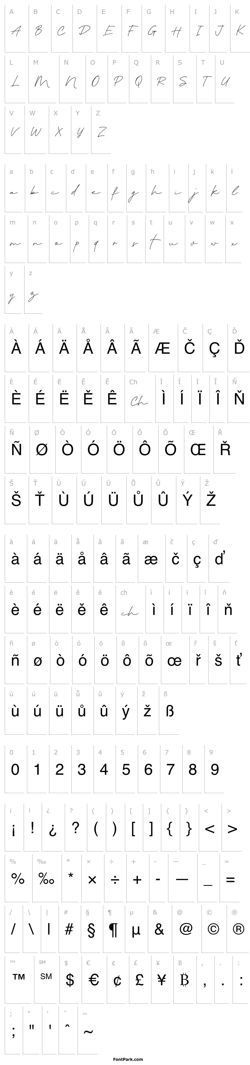 Přehled Blante Panama Script DEMO Regular