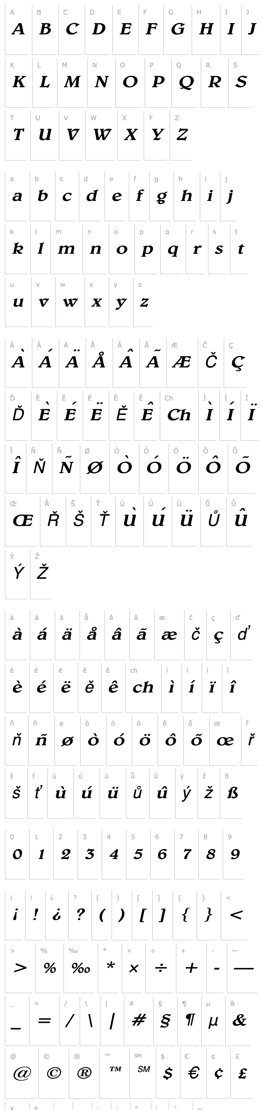 Přehled Blew Wide Italic