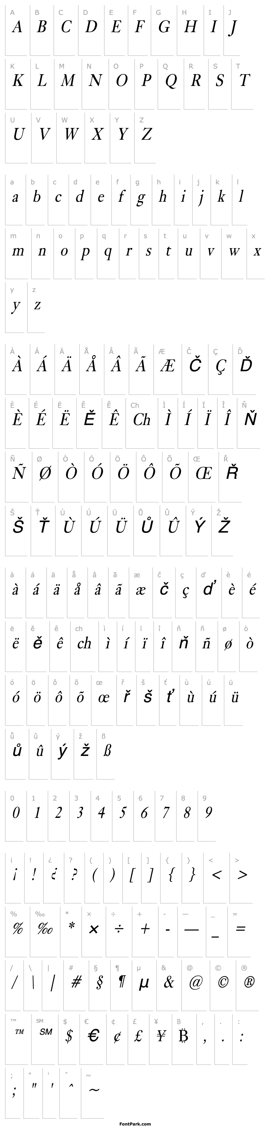 Overview Bliss Condensed Italic