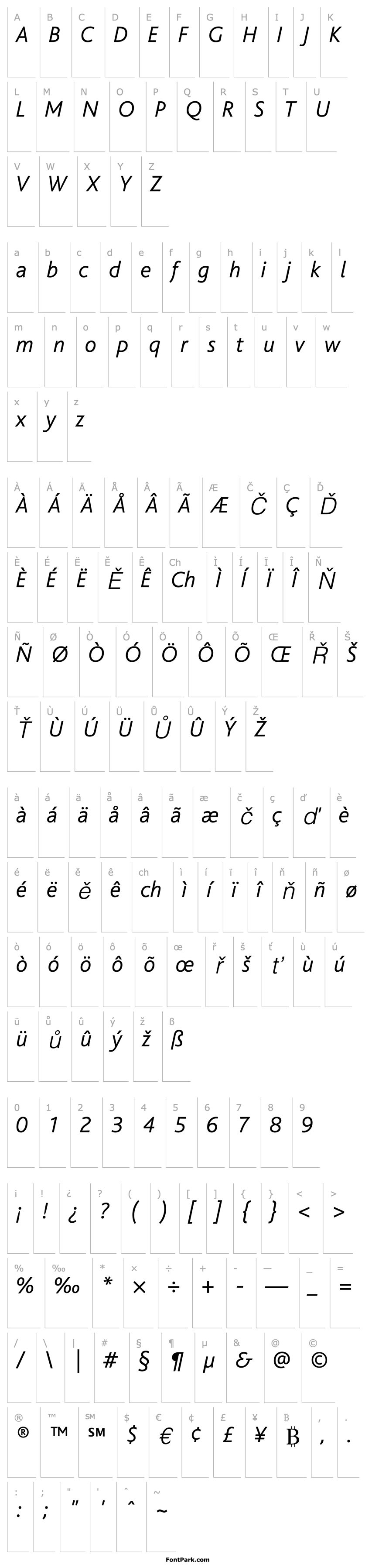 Přehled BlissLightItalic