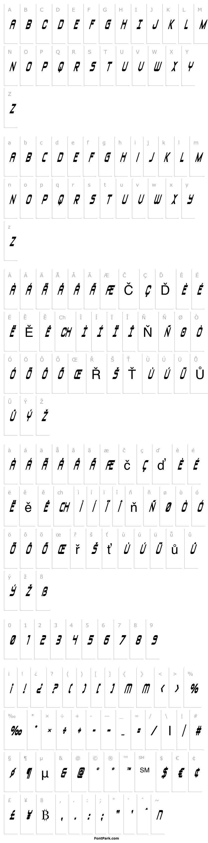 Overview Blizzard Shaft Bold Italic