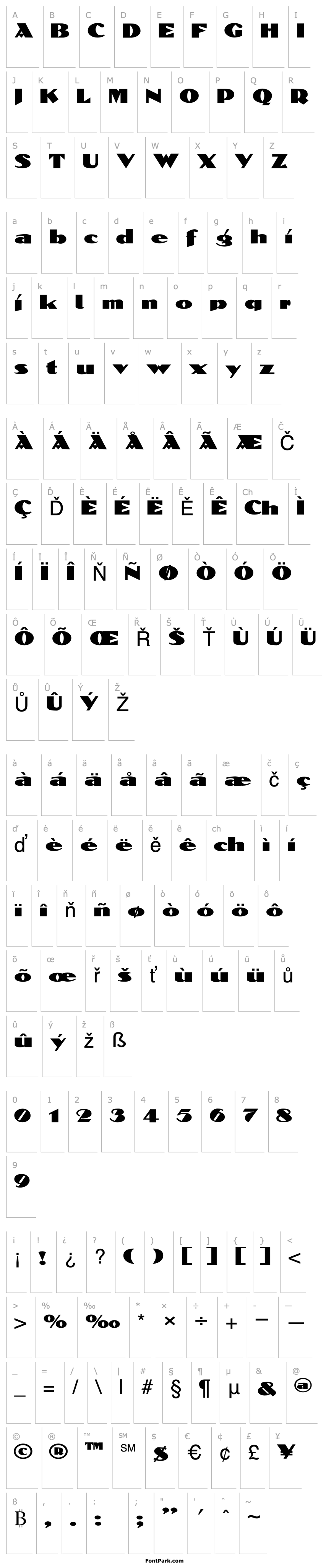 Přehled Block-Calligraphy-Extended Normal