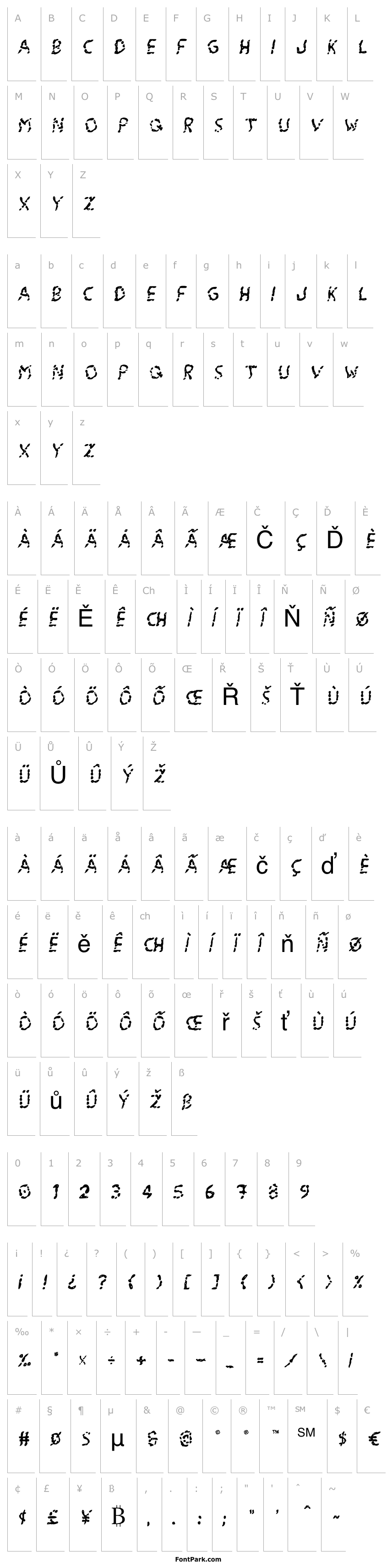 Přehled Blood Drenched Wavy Italic