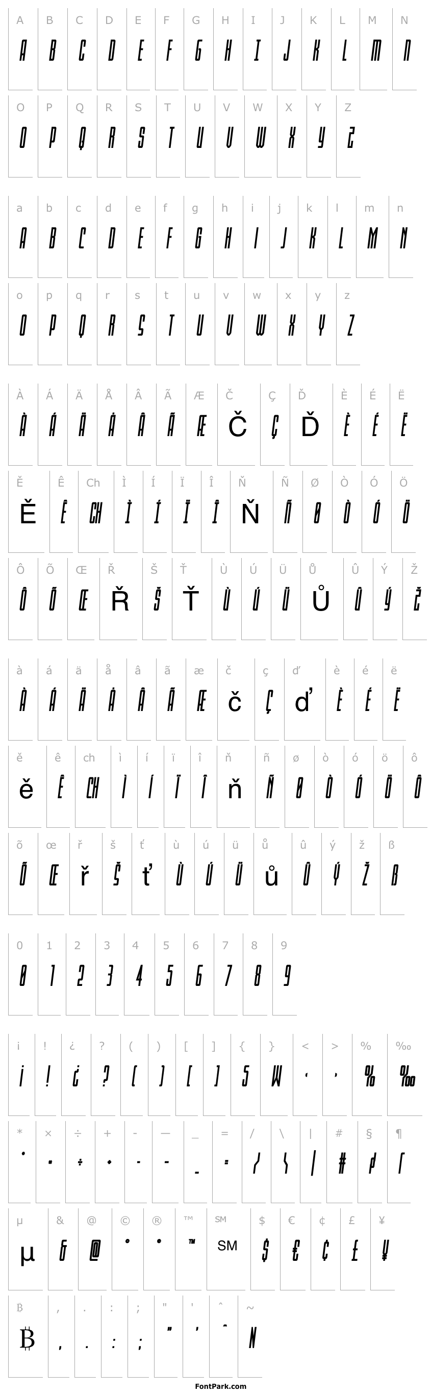 Přehled Blue Cobra Bold Semi-Italic