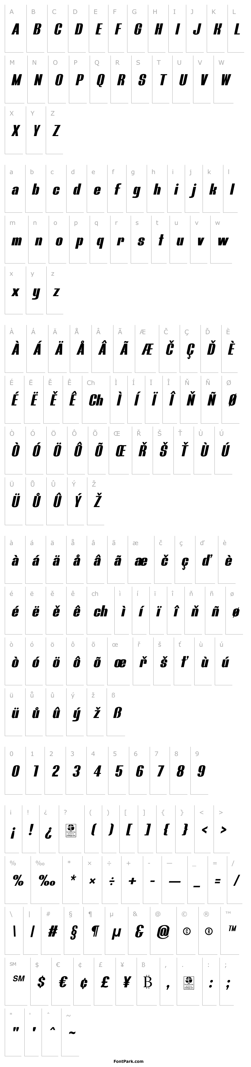 Přehled Bluefish Black Demo Italic