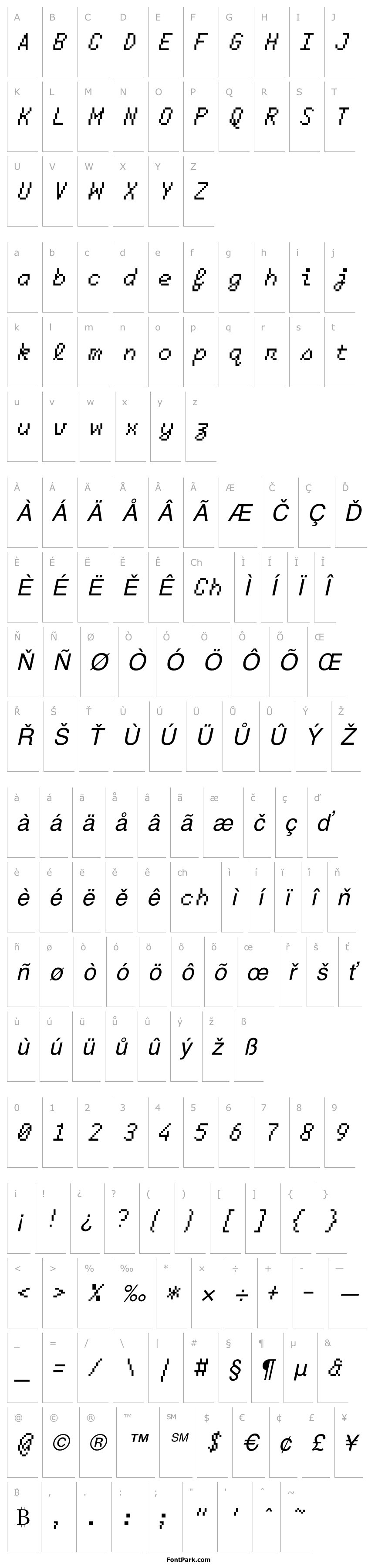 Overview Bodge Italic