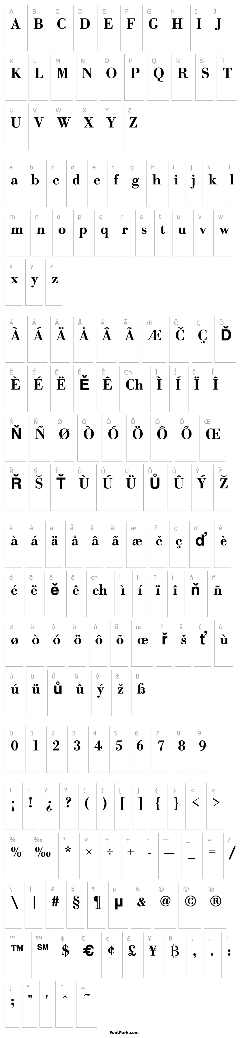 Overview Bodoni Antiqua URW Bold