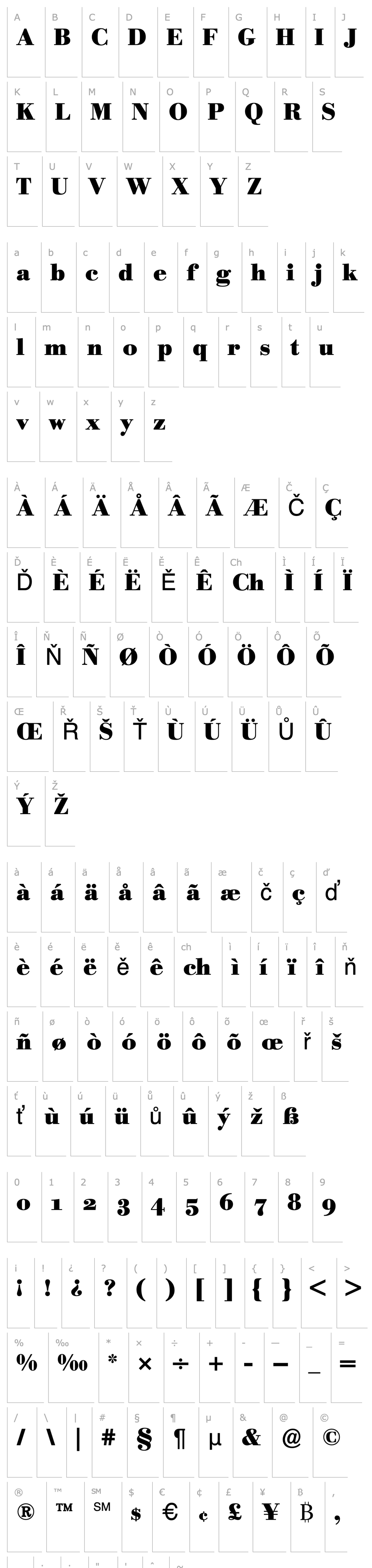 Overview Bodoni BE Bold Oldstyle Figures