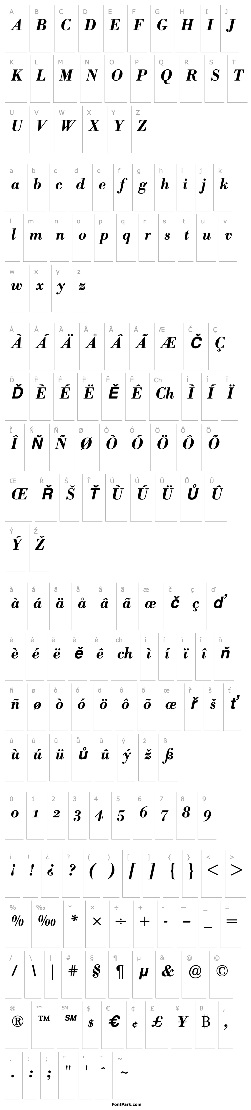 Overview Bodoni BE Medium Italic Oldstyle Figures