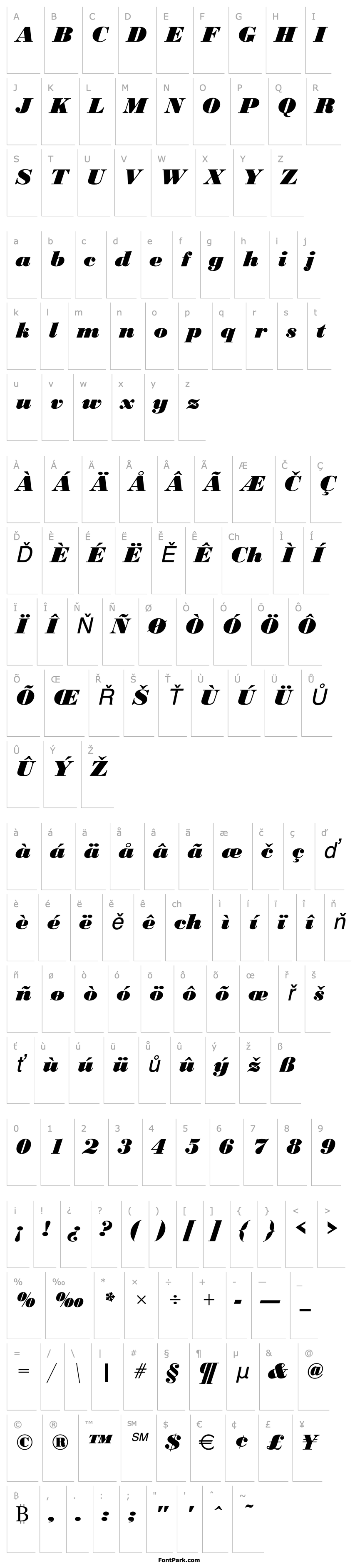 Overview Bodoni_Becker_Black_Italic