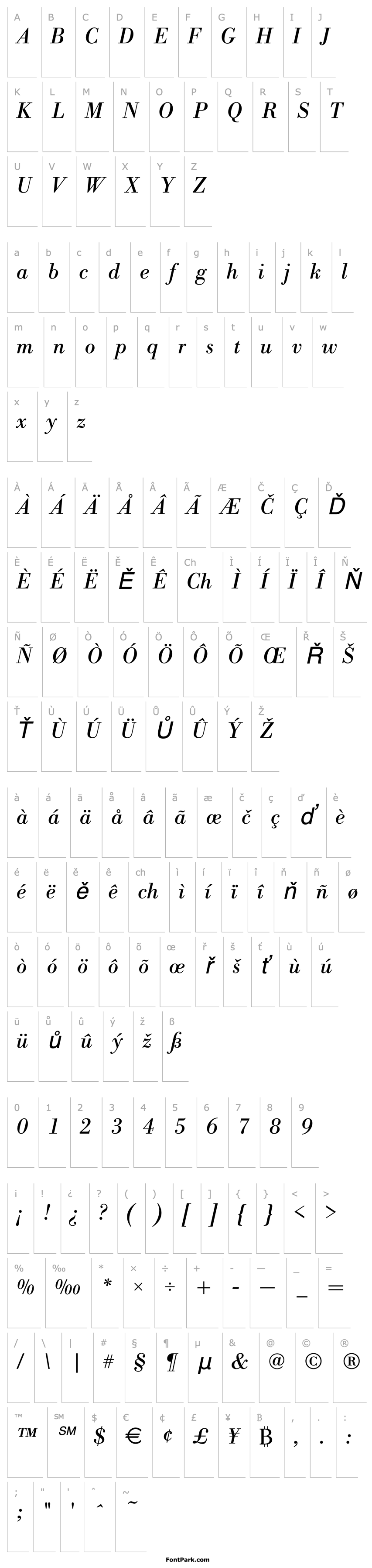 Přehled Bodoni_Becker_Italic