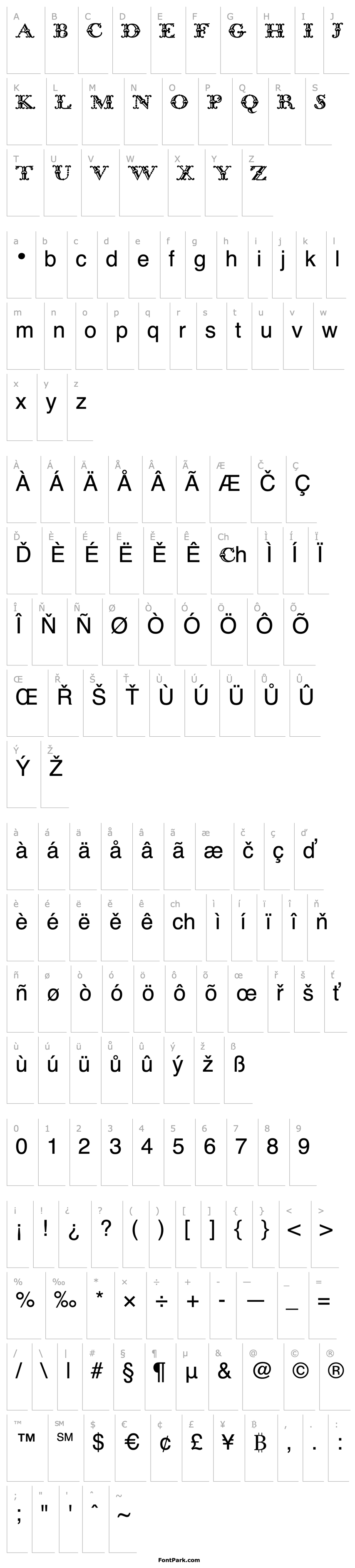 Přehled Bodoni Classic Bambus Initials PDF