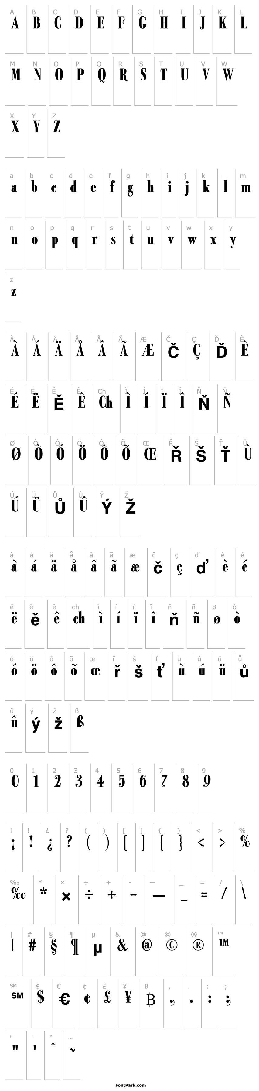 Přehled Bodoni Classic Condensed Bold Plus PDF