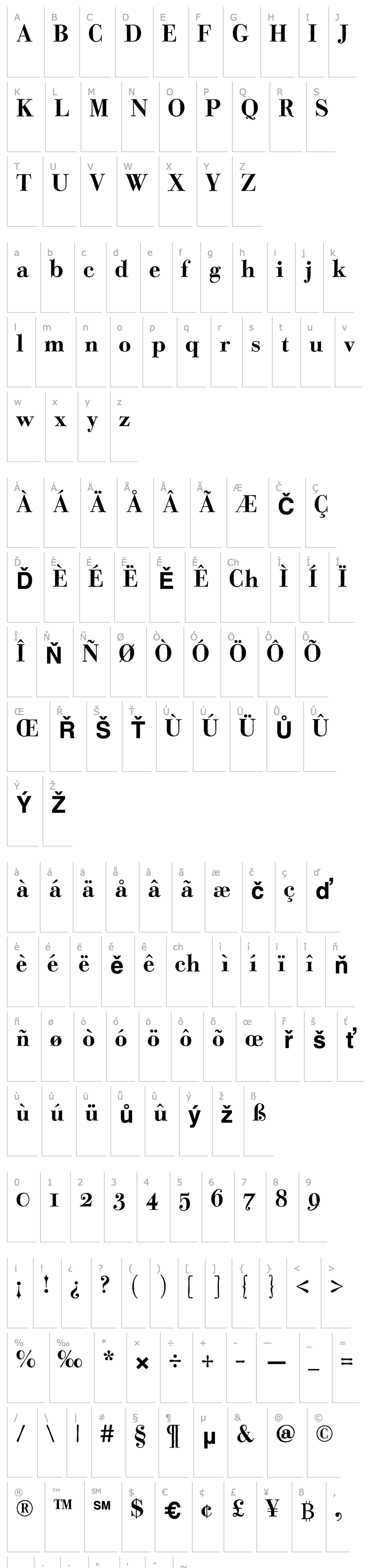 Přehled Bodoni Classic Handdrawn Bold PDF