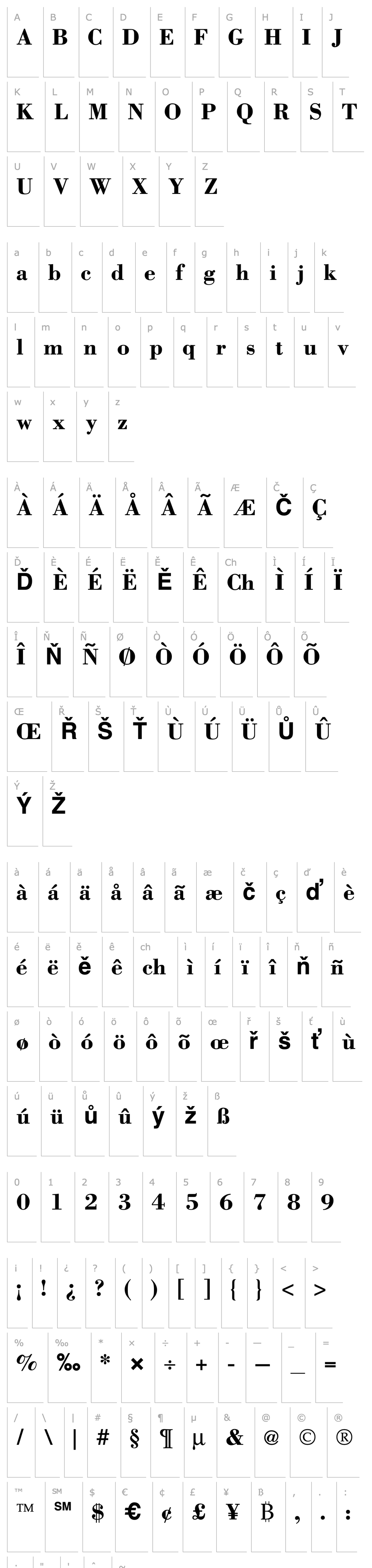 Přehled Bodoni ICG Bold