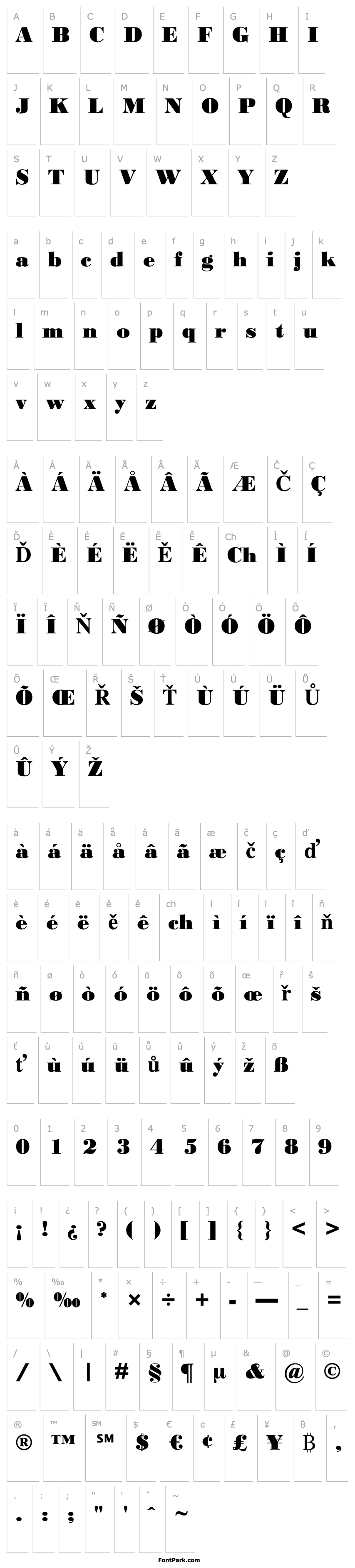 Overview Bodoni MT Black