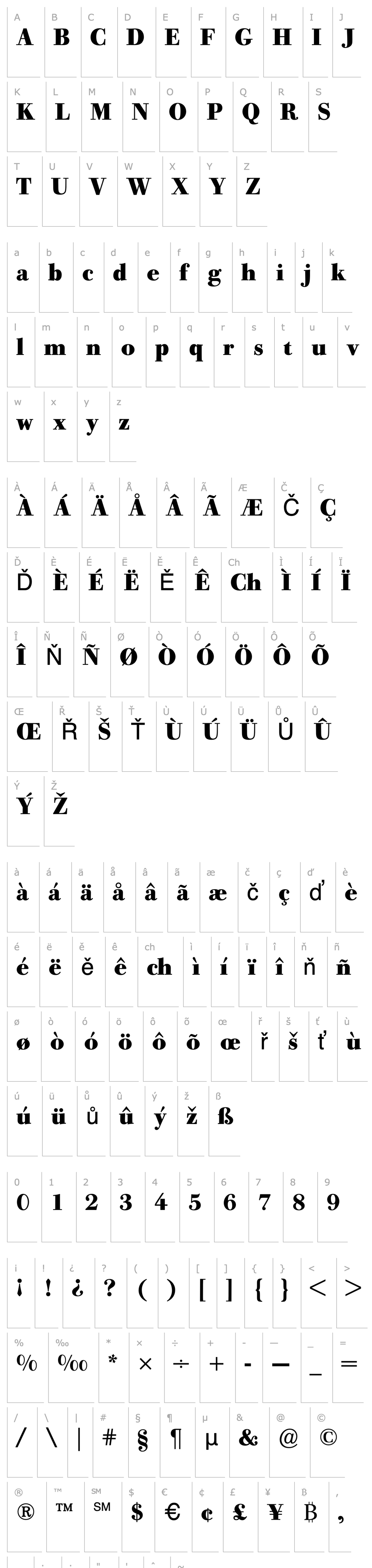 Overview Bodoni Old Face BE Bold