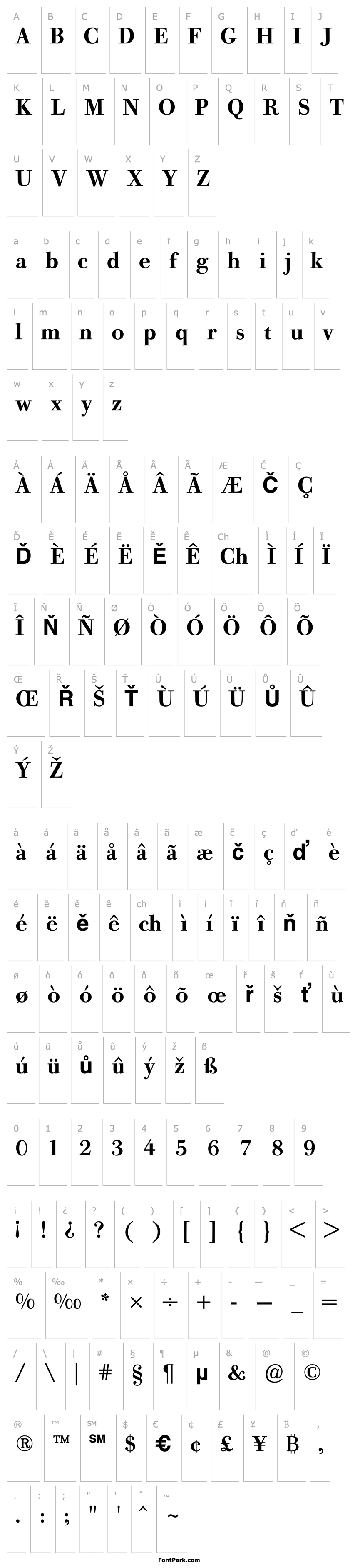 Overview Bodoni Old Face BE Medium