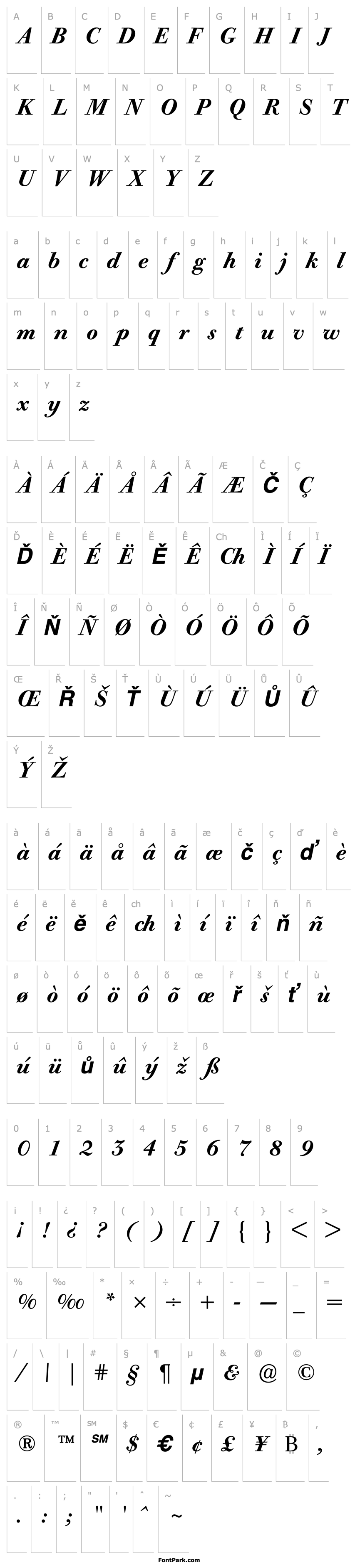 Overview Bodoni Old Face BE Medium Italic