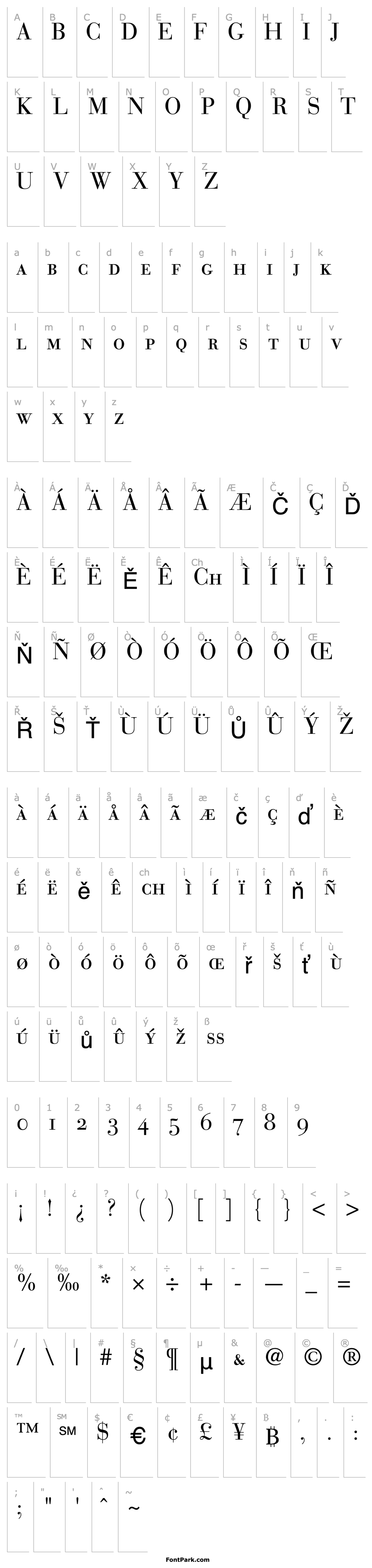 Přehled Bodoni Recut OldStyle SSi Small Caps 