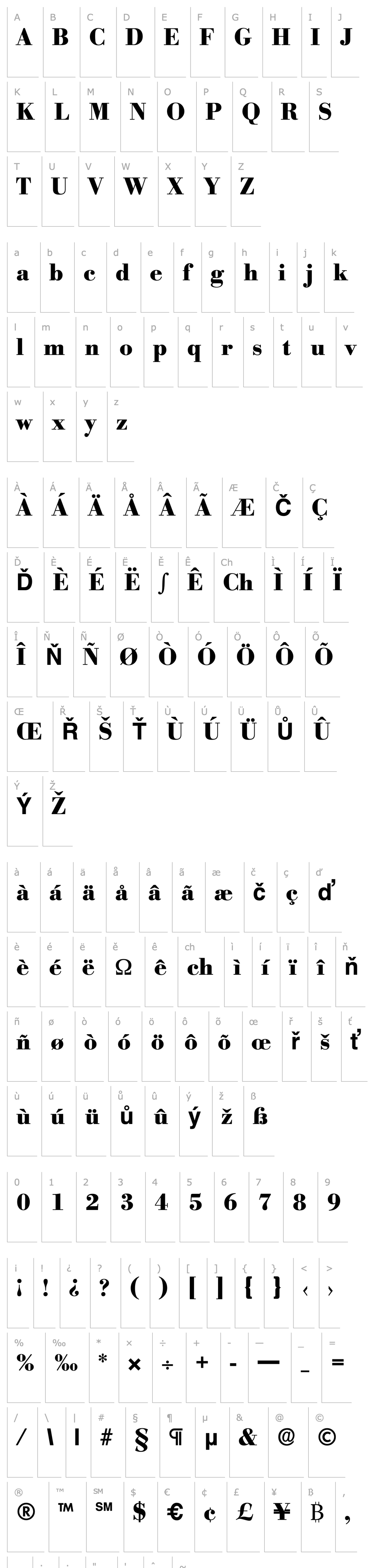 Přehled Bodoni-Serial-ExtraBold-Regular