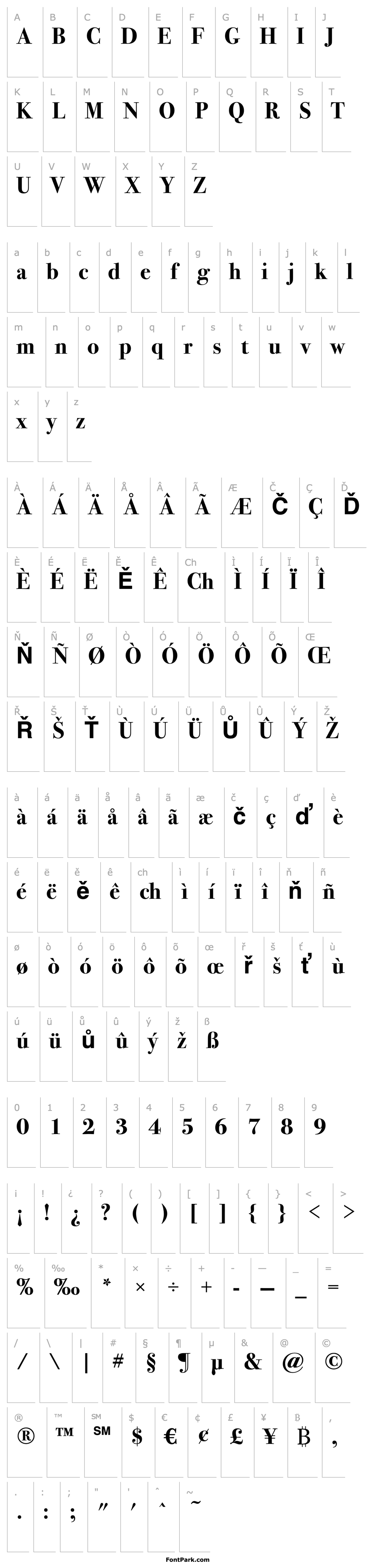 Overview Bodoni Seventytwo ITC Bold