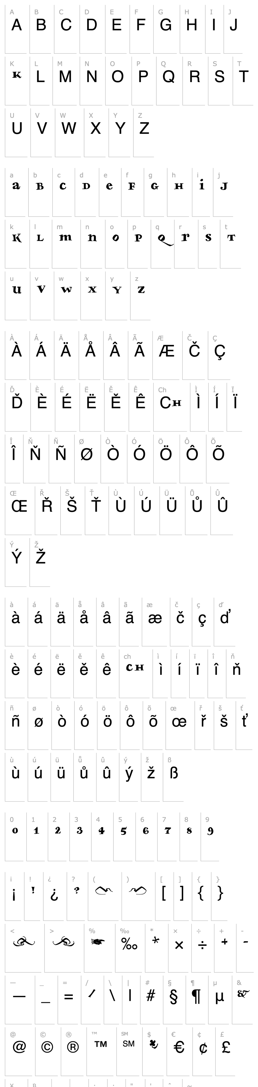 Overview Bodoni Slapp