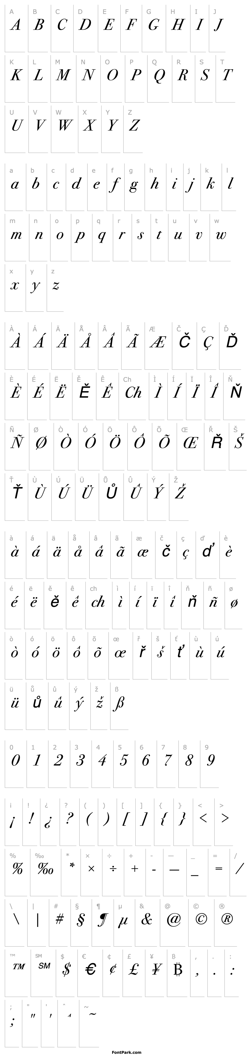 Overview Bodoni SvtyTwo ITC TT BookIta