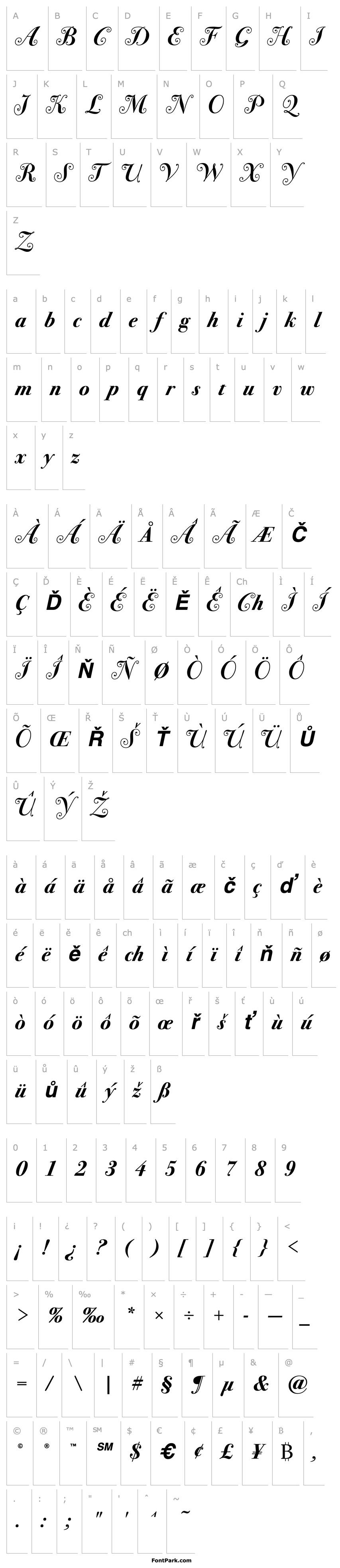 Overview Bodoni SvtyTwoSwa ITC TT BoldIt