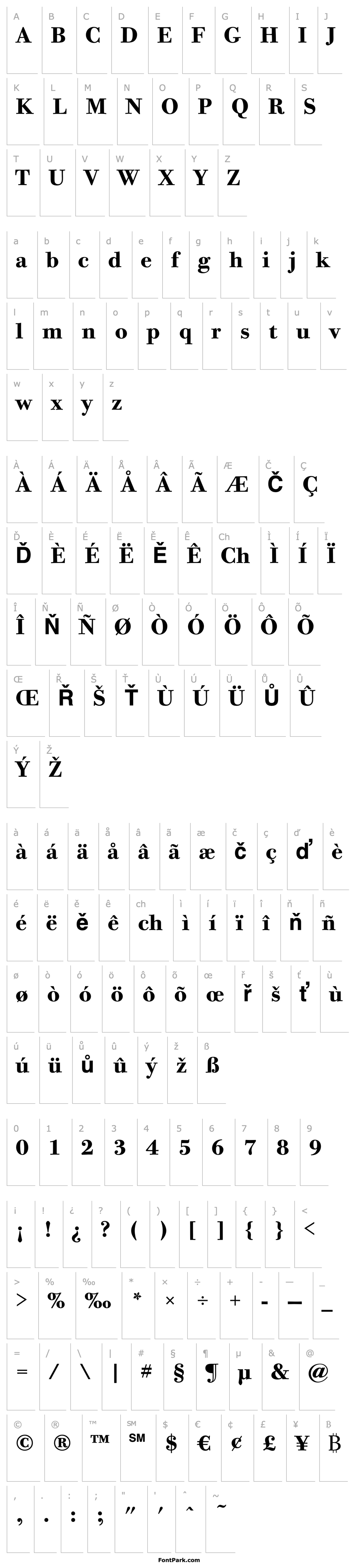 Přehled Bodoni Twelve ITC Bold