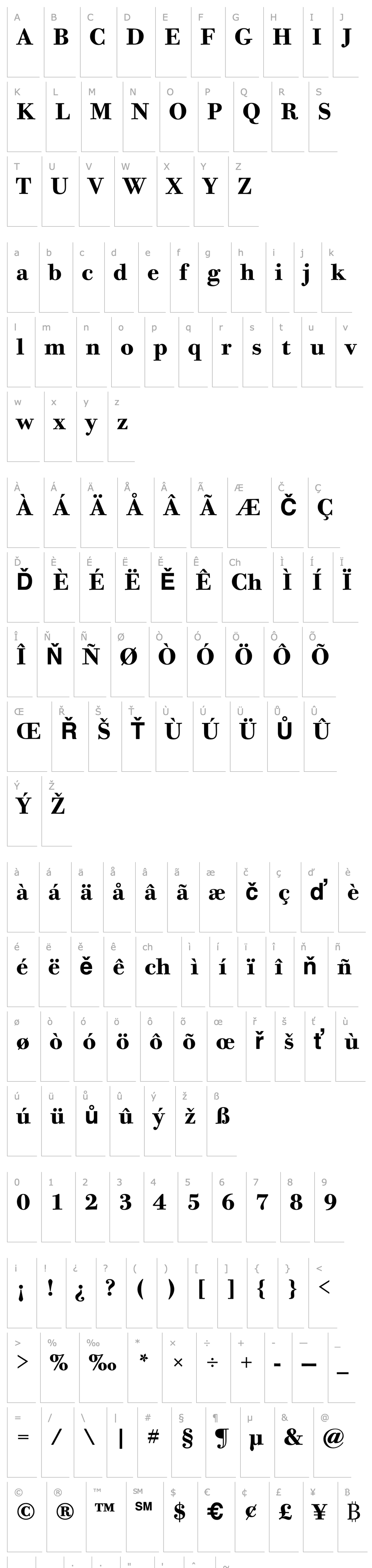 Přehled Bodoni Twelve ITC TT Bold