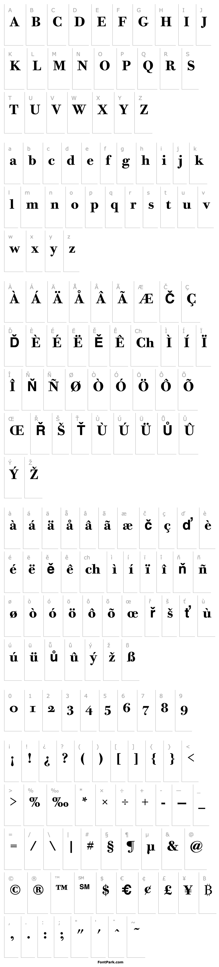 Přehled Bodoni Twelve OS ITC TT Bold