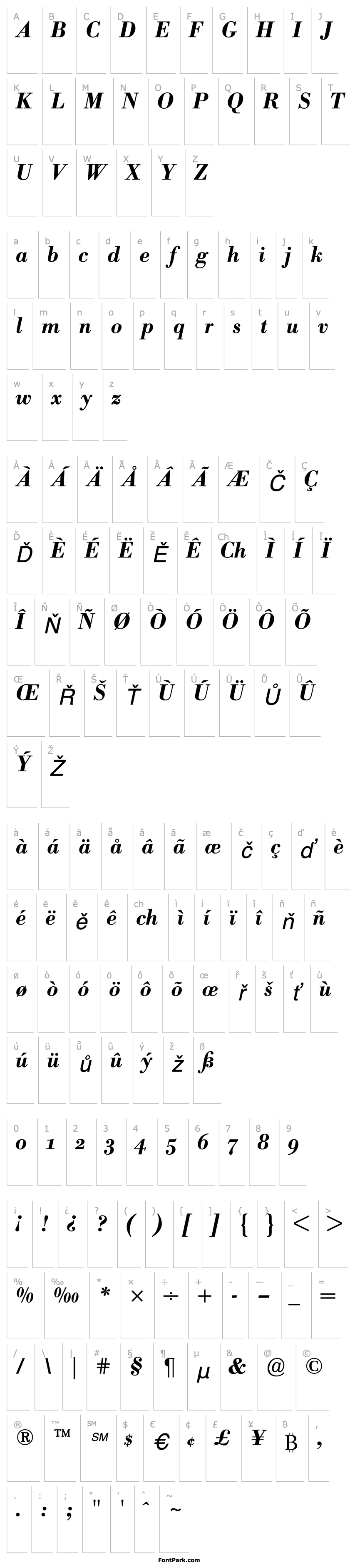 Přehled BodoniBEOldstyleFigures-Medium Italic