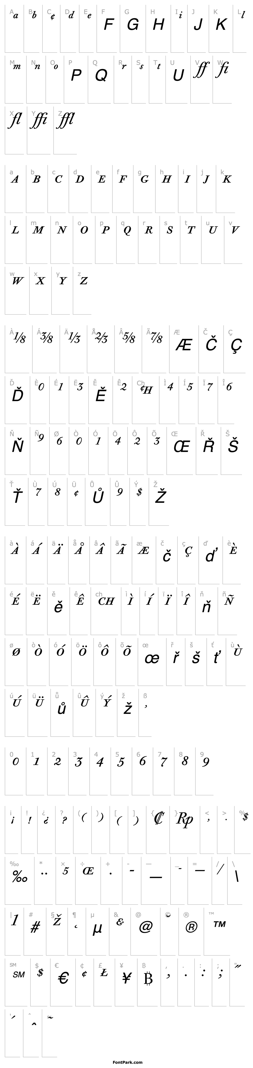 Overview BodoniOldFaceBEExpert-Italic