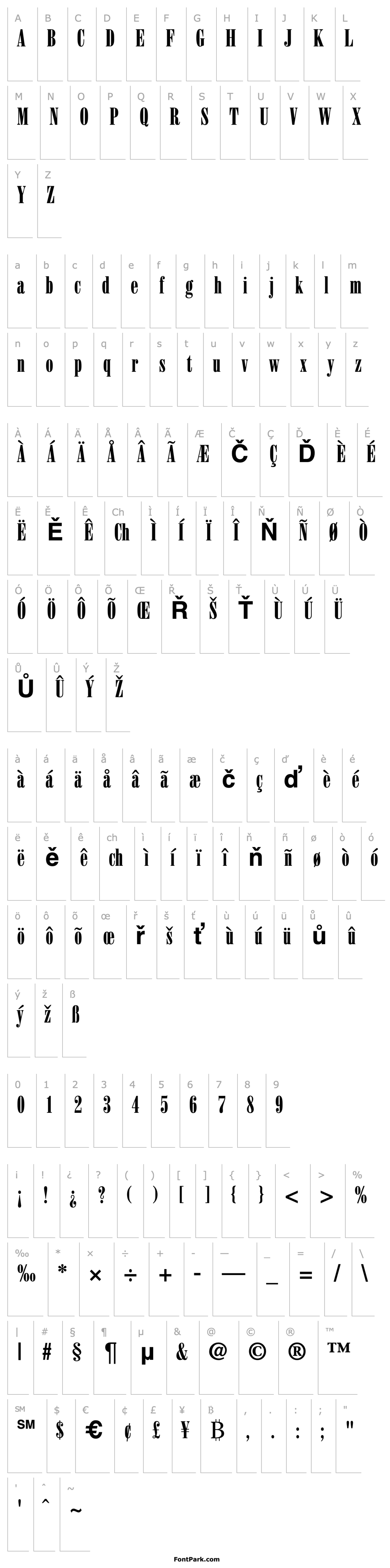 Přehled BodoniPosterCompressed-Bold DB