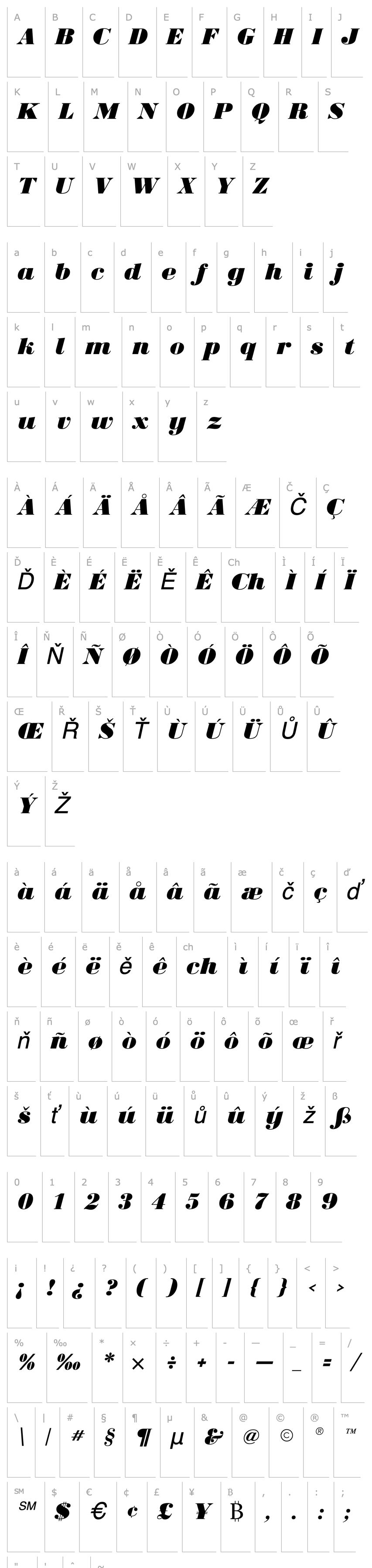 Overview BodoniUltraFLF-Italic