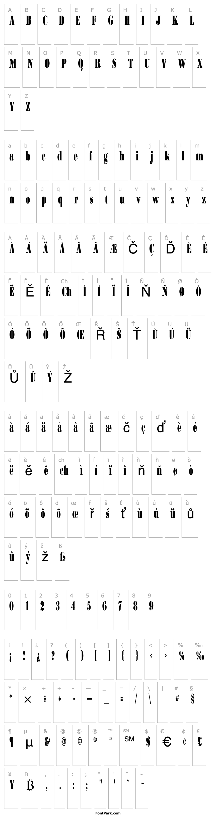 Overview BodoniUltraFLFCond