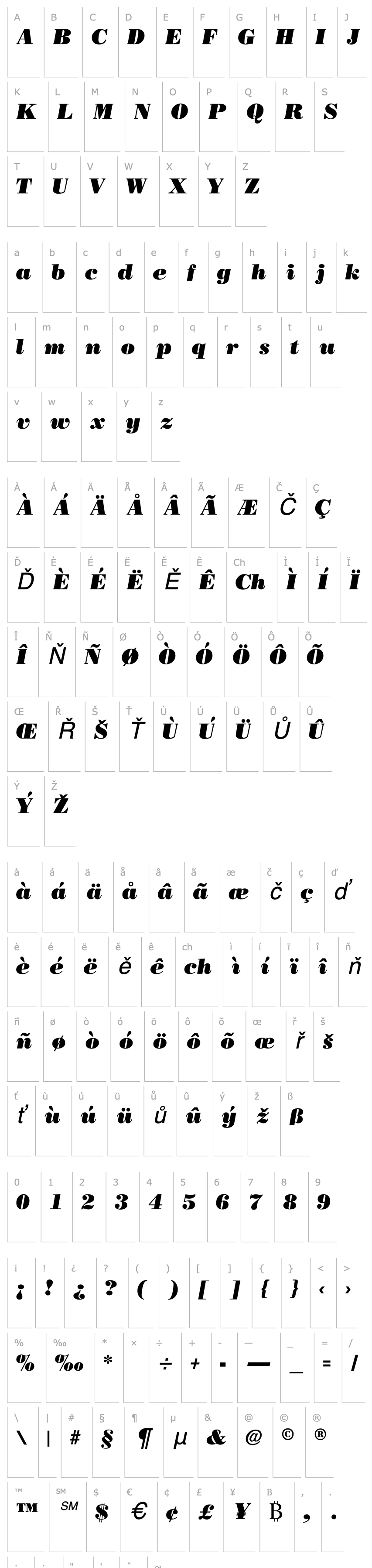 Overview Bodonoff Ultra Italic