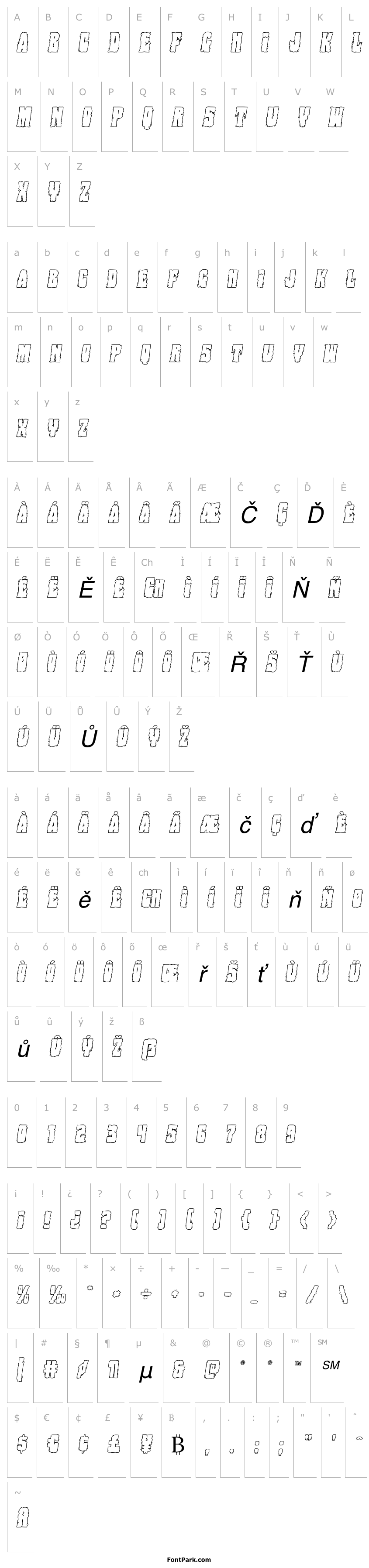 Overview Bog Beast Outline Italic