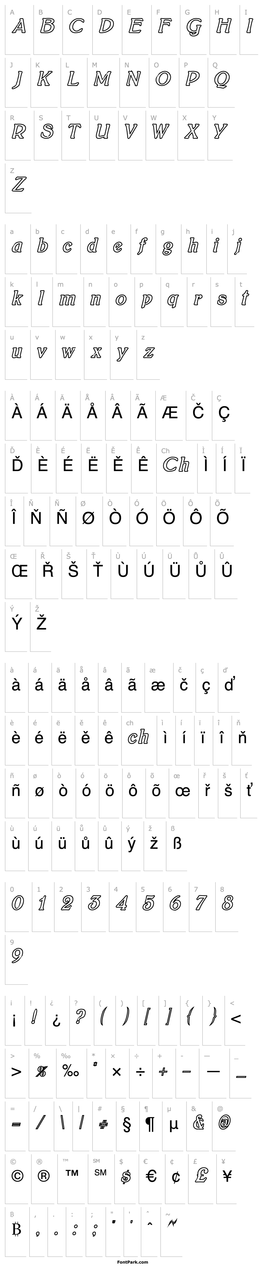 Přehled BoltonItalicOutline