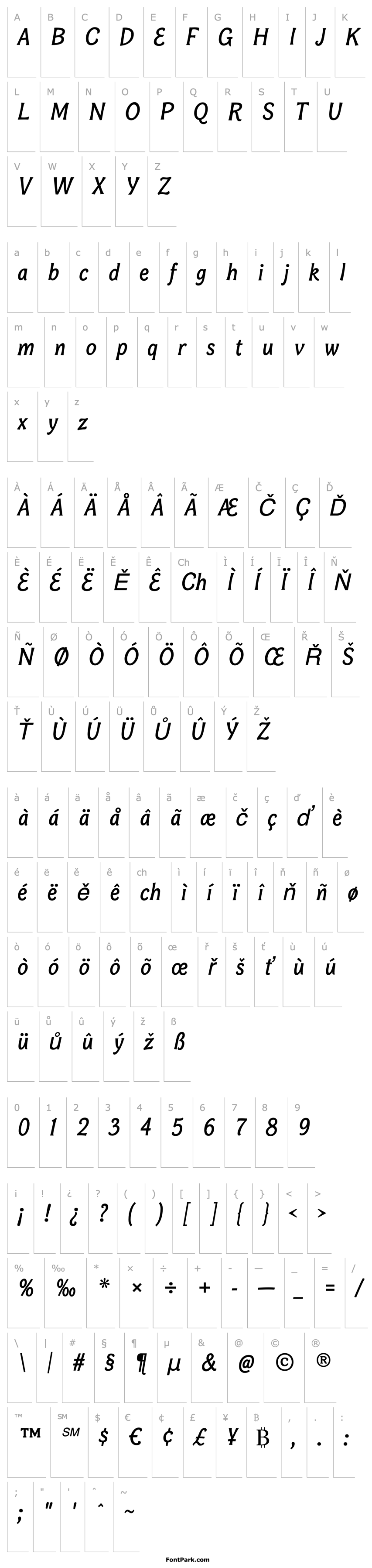 Přehled Bonobo SemiBold Italic