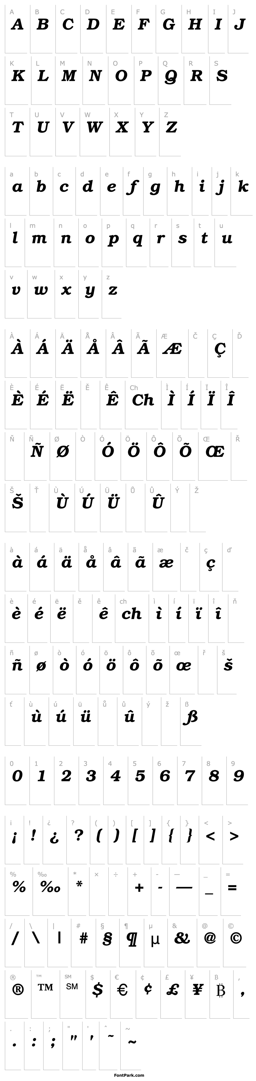 Overview Bookman-DemiItalic