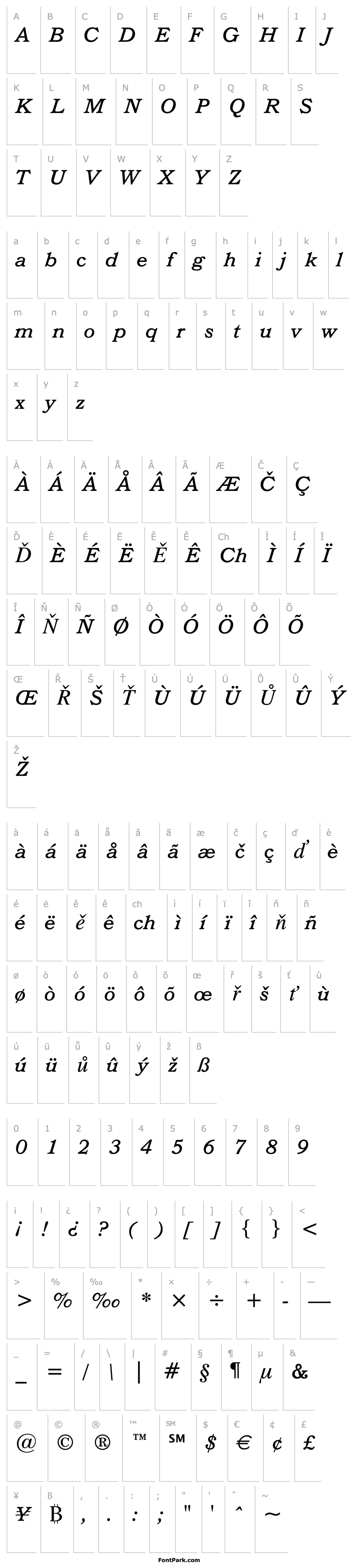 Overview Bookman Italic BT