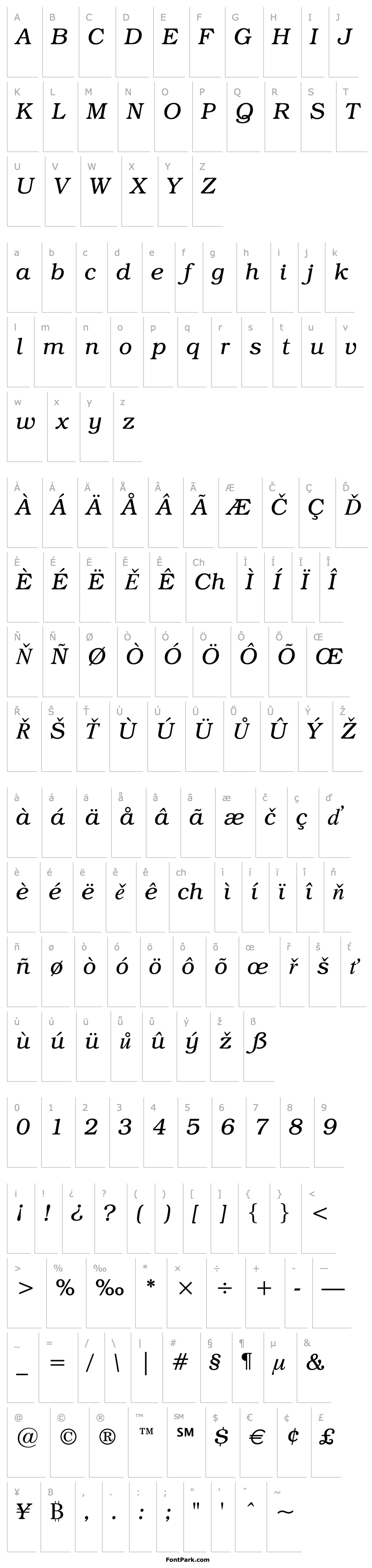 Overview Bookman ITC Light Italic BT