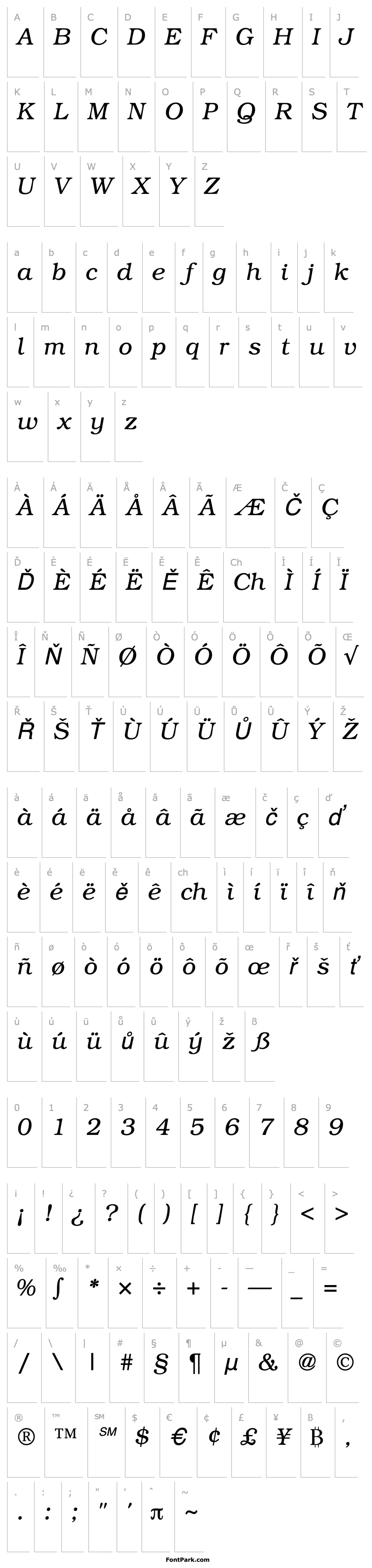 Overview Bookman-RegularItalic