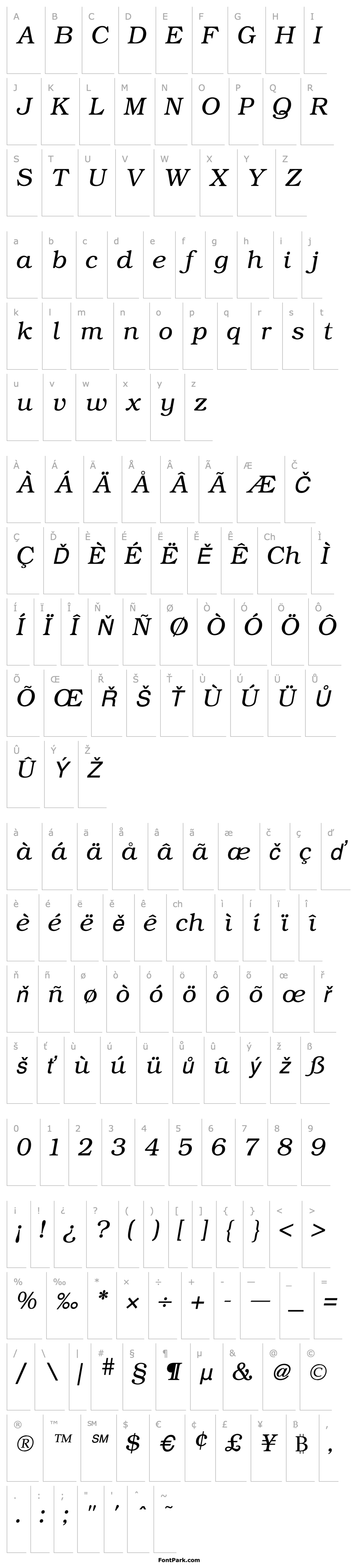 Overview BookmanLightItalic