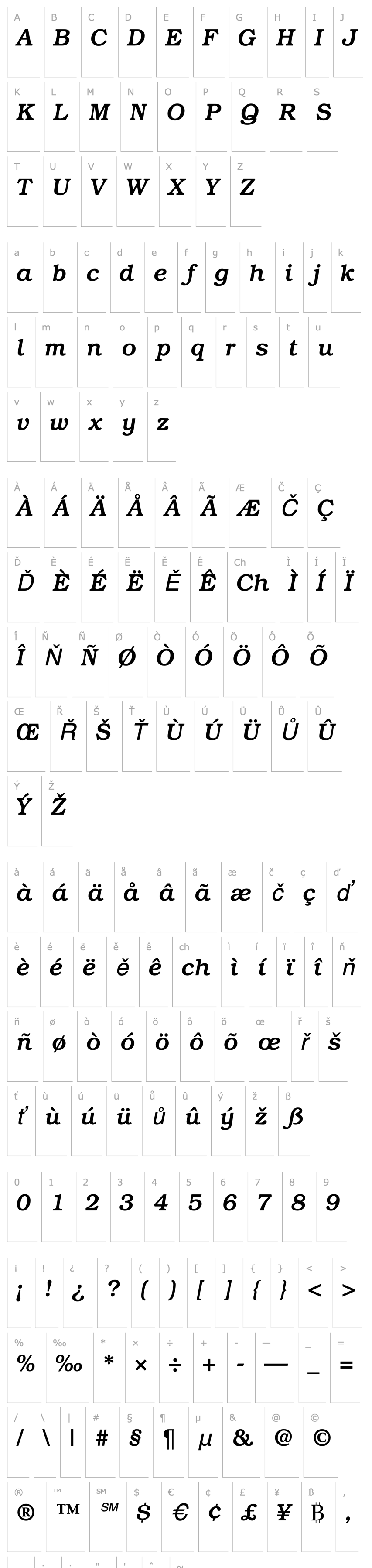 Overview BookmanMedium-RegularItalic